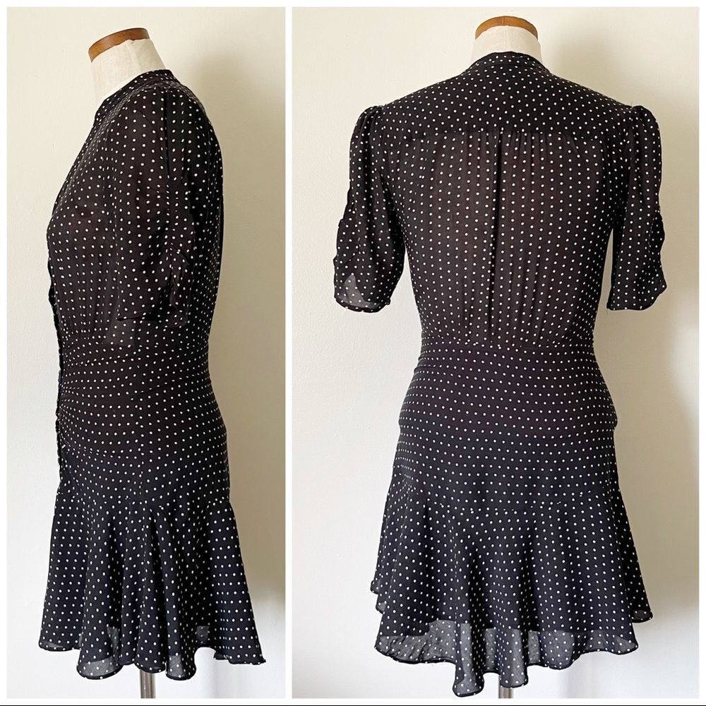 Twee Girly Free People Pippa Polka Dot Button Mini dress NWOT size XS - Picture 4 of 7